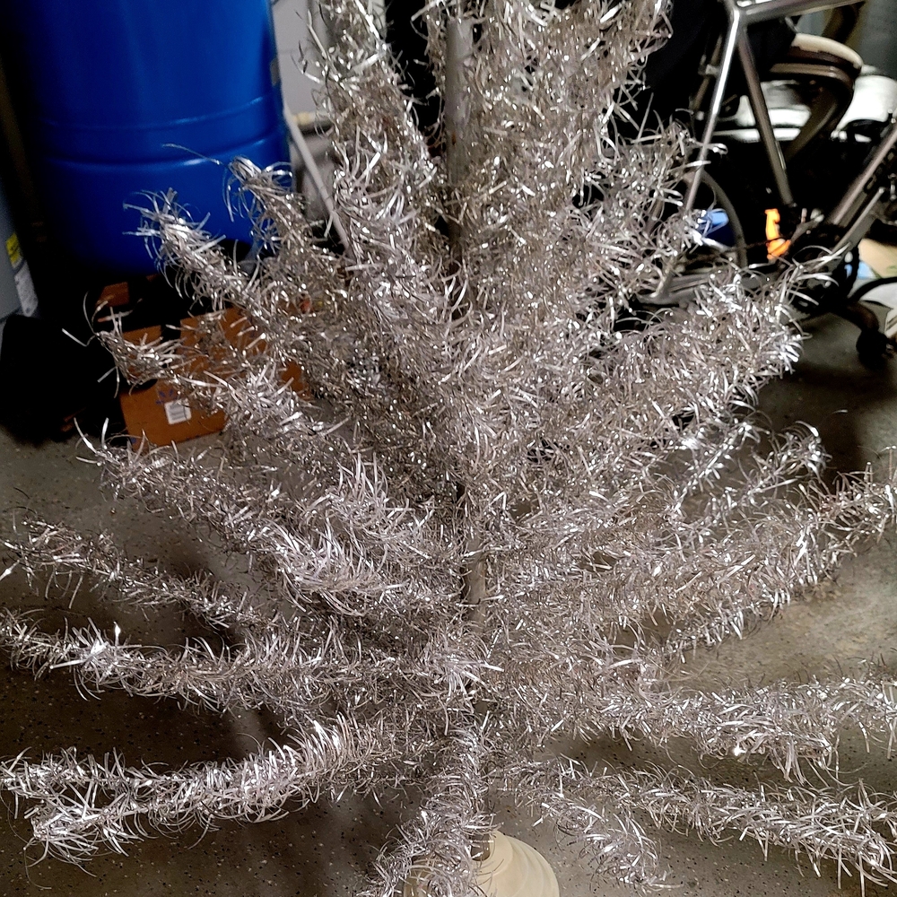 Silver Holiday Tinsel Tree